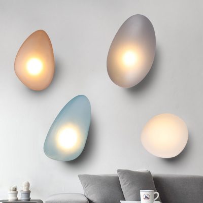Glass Pebble Wall Light