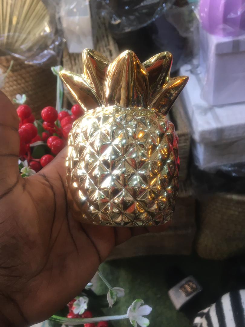 Ceramic Golden Pineapple Ornament
