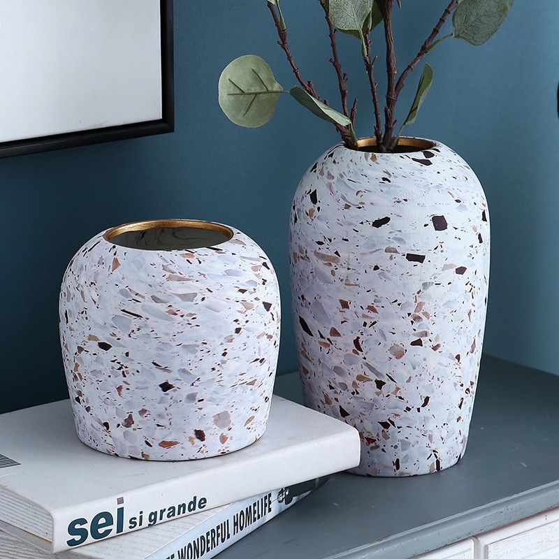 exquisite terrazzo vase