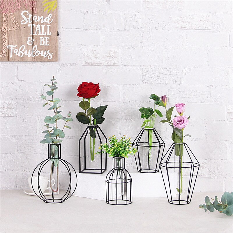 wrought iron flower vase