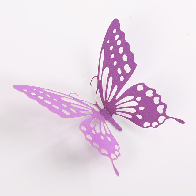 Body tails of purple 3d butterfly sticker