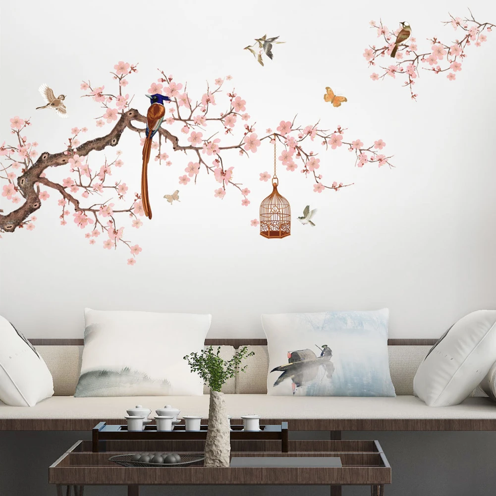 Order your Flower Bird Illustration Wall Decal today and bring the beauty of nature into your home!