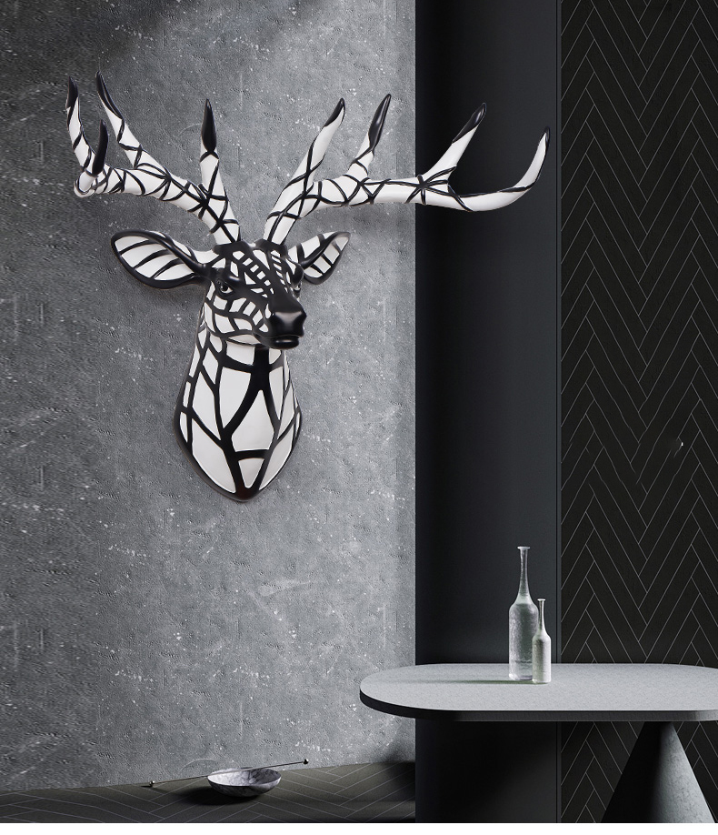 embellished deer head wall sculpture