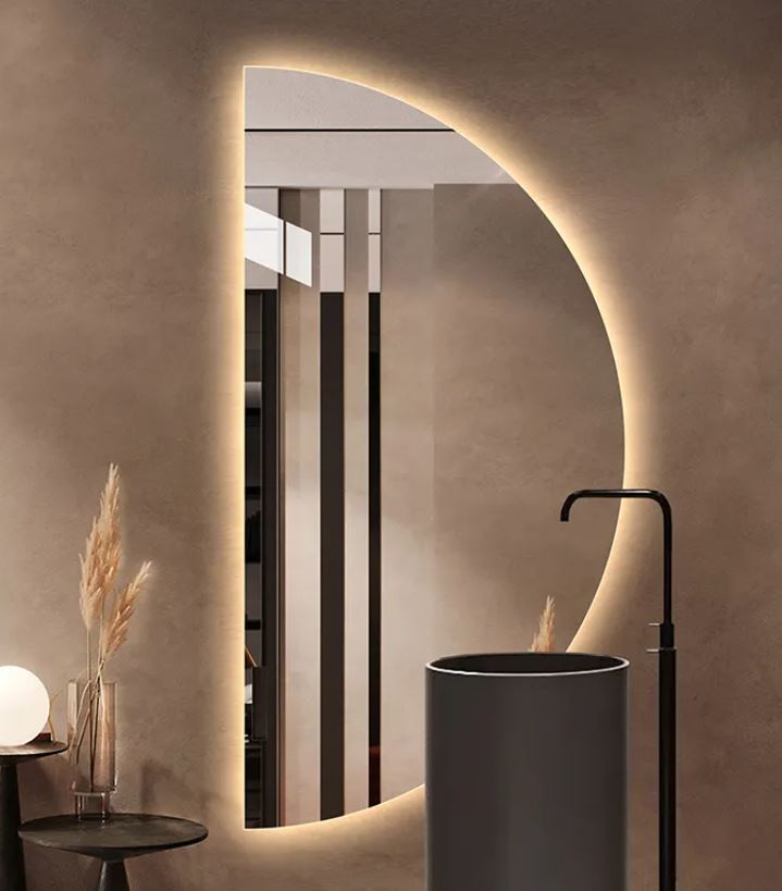 small semi-circle led bathroom mirror semi-circle LED bathroom mirror