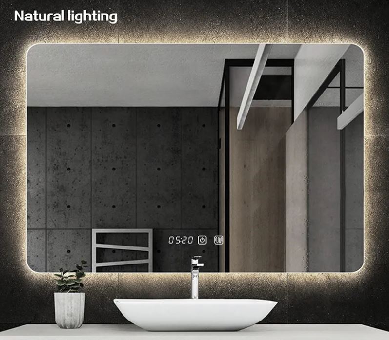 natural light rectangle anti-fog smart mirror