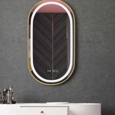modern oval smart bathroom mirror