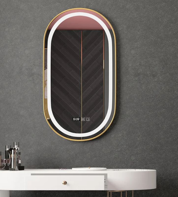 modern oval smart bathroom mirror