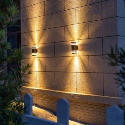 Black Aluminum Waterproof Outdoor Light displayed