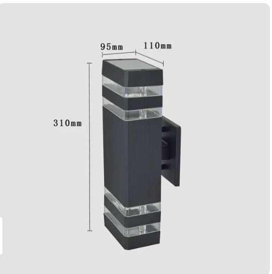 Black Aluminum Waterproof Outdoor Light length