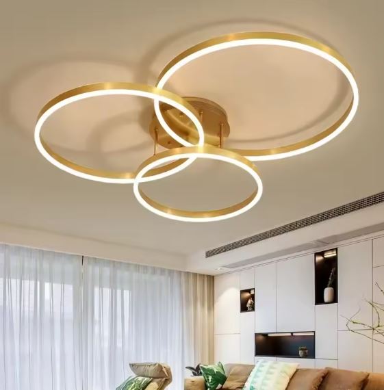 3 Rings Acrylic Flush Chandelier Light