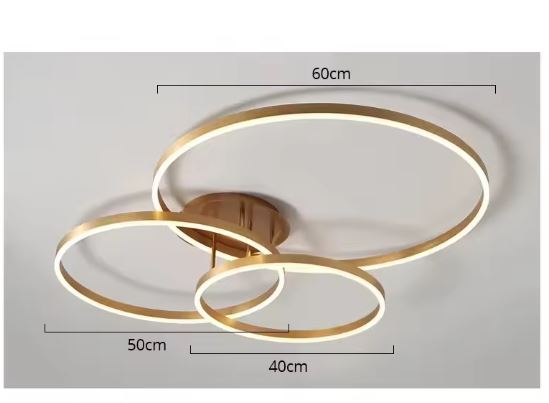 3 Rings Acrylic Flush Chandelier Light size