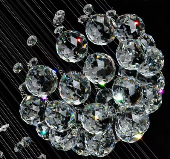Crystal Rain Chandelier Light For High celing details