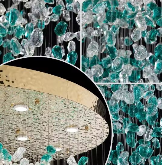 Emerald Blue Stone Luxury Chandelier