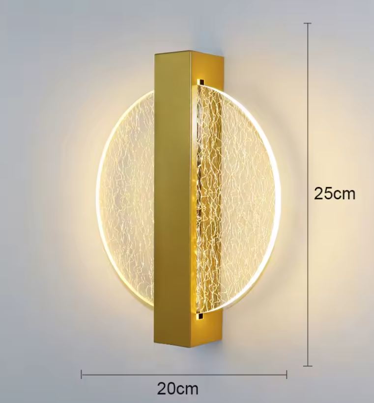 Acrylic LED Wall Light Collection round gold