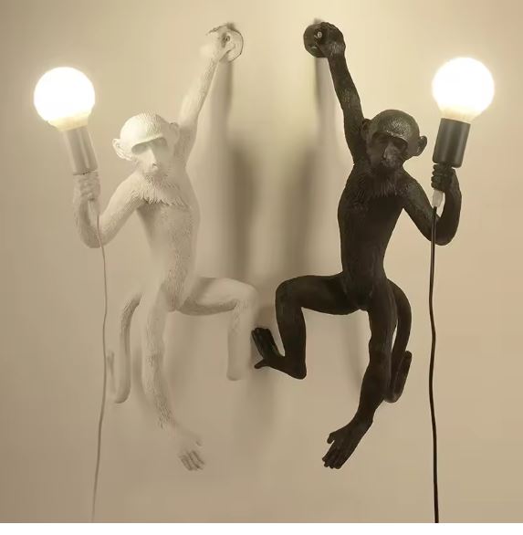 Monkey Vintage Wall Light black and white