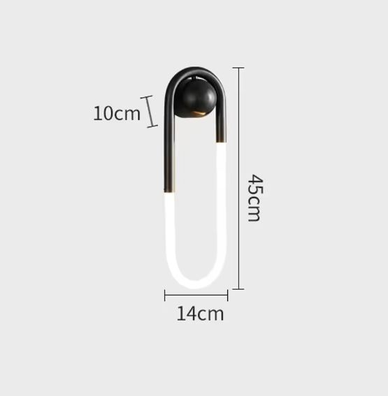 Bright Arc Wall Sconce light black short Bright Arc Wall Sconce light black short