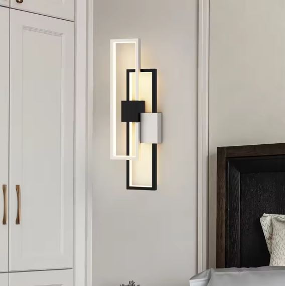 Geometric LED Wall Light Bracket BW