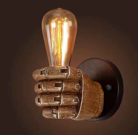 Robot Hand Warm Wall Lamp eddison bulb