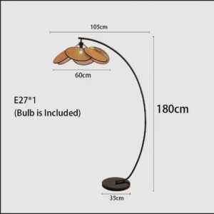 Rattan Modern Arc Floor Lamp
