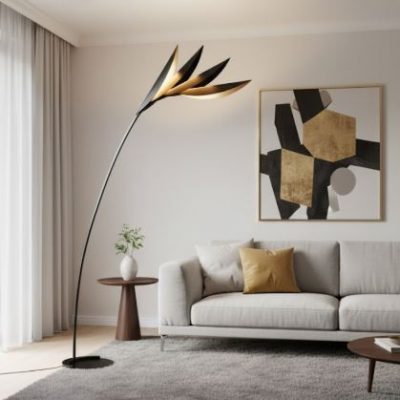 Modern Feather Leaf Floor Lamp