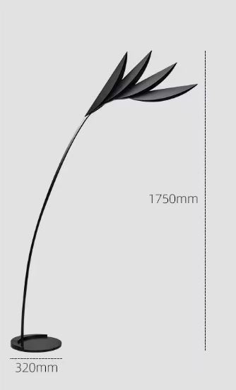 Modern Feather Leaf Floor Lamp size