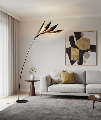 Modern Feather Leaf Floor Lamp