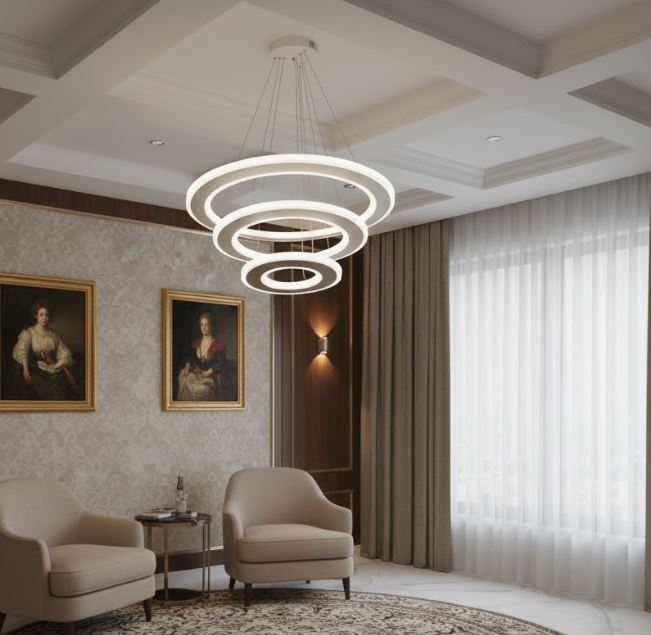 3 Layer Acrylic Pendant Chandelier Ante Room