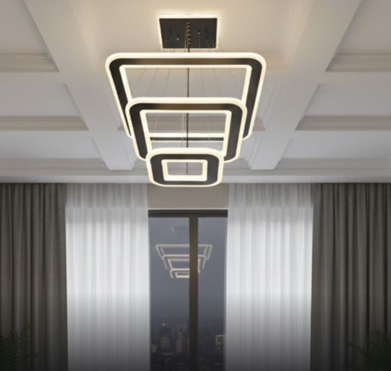 3 Square Suspension Chandelier Light