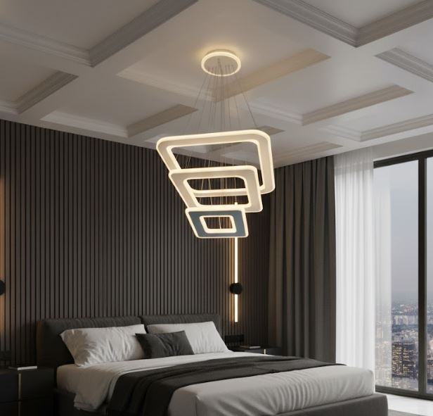 3 Square Suspension Chandelier Light