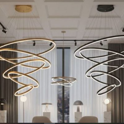 5 Rings Cascading Pendant Chandelier