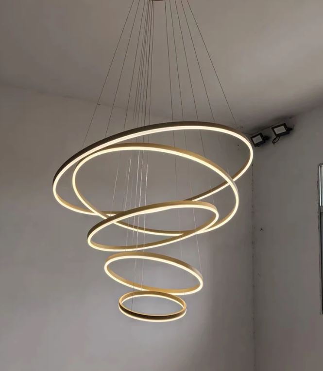 5 Rings Cascading Pendant Chandelier
