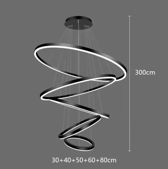 Rings Cascading Pendant Chandelier Size