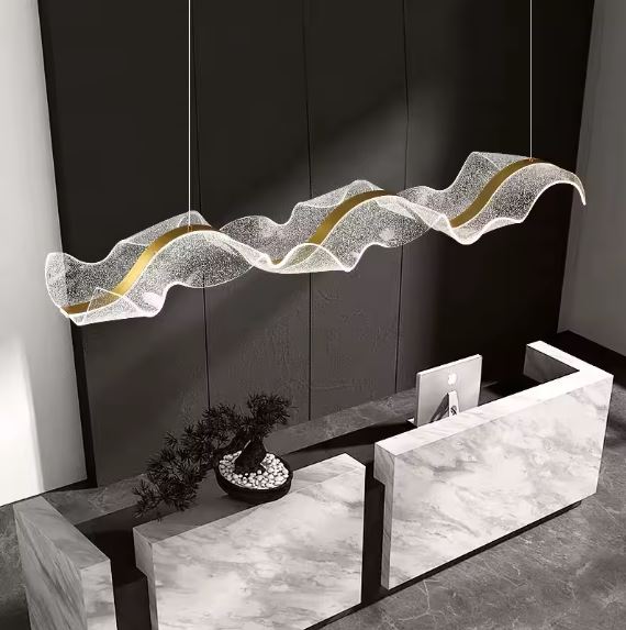 Abstract Wave Kitchen and Dining Chandelier from above