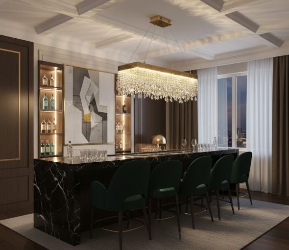 Accented Kitchen Crystal Chandelier Light