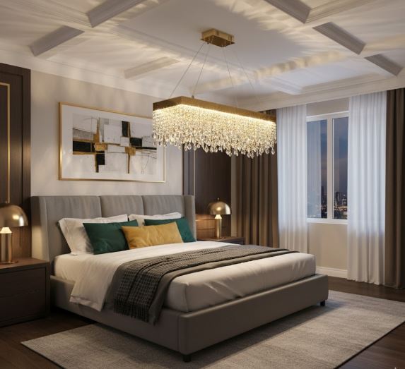 Accented Kitchen Crystal Chandelier for bedroom