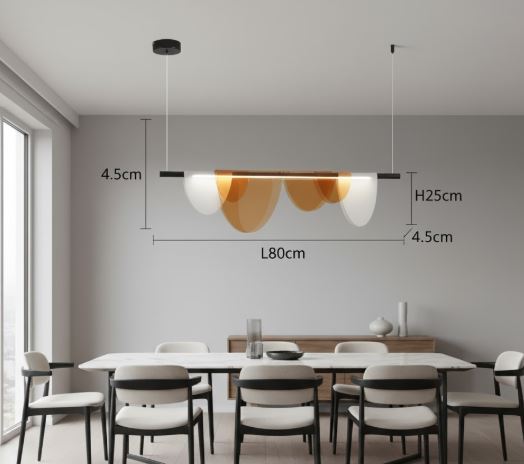 Acrylic Amber Chandelier for Dining size
