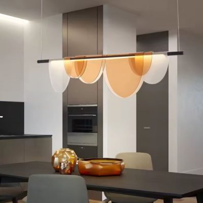 Acrylic Amber Chandelier for Kitchen Island