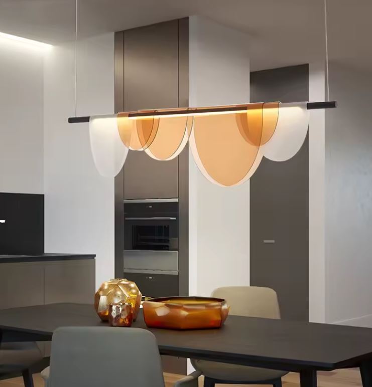 Acrylic Amber Chandelier for Kitchen Island