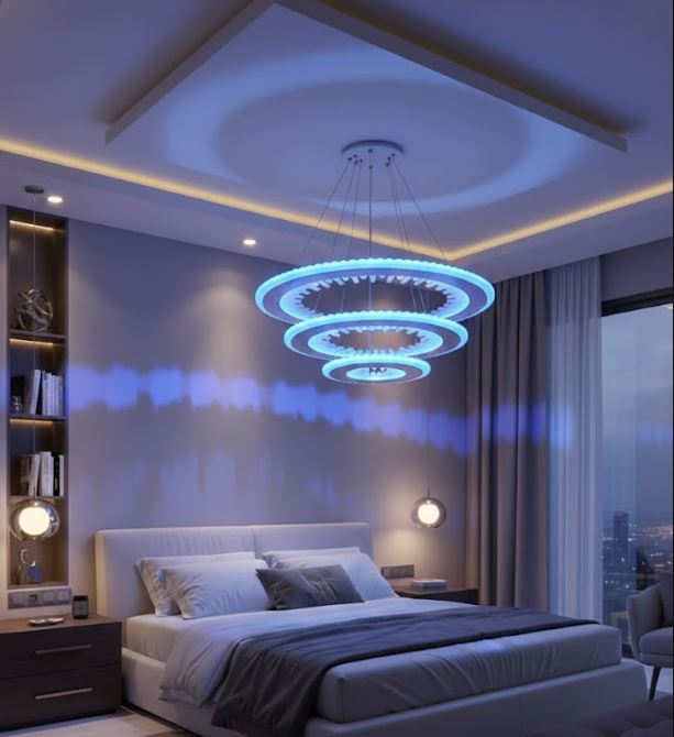 Acrylic Ring Living Room Chandelier Bedroom