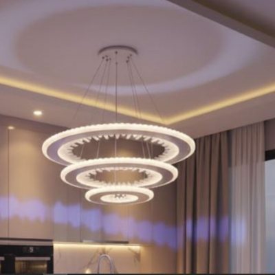 Acrylic Ring Living Room Chandelier warm