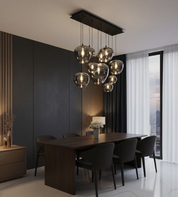 Adjustable Mirrored Chandelier Light dining