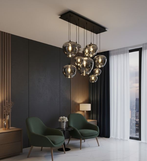 Adjustable Mirrored Chandelier Light