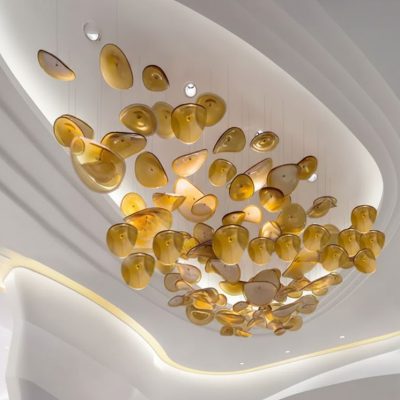 Apricot Leaf Acrylic Chandelier Light