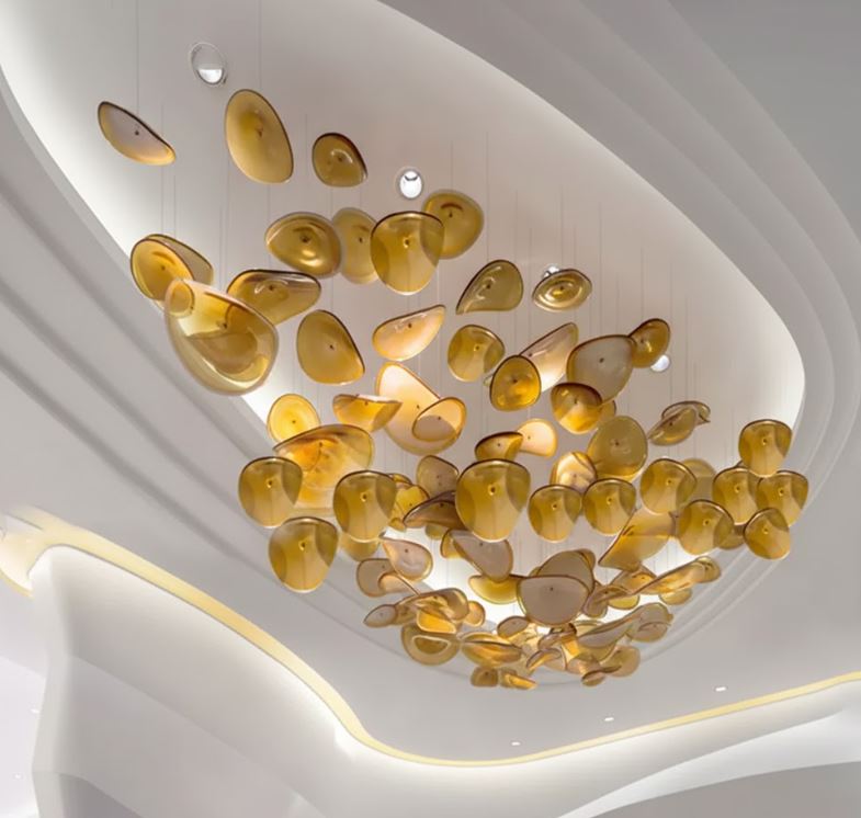 Apricot Leaf Acrylic Chandelier Light