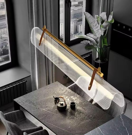 Architectural Fluted Glass Chandelier