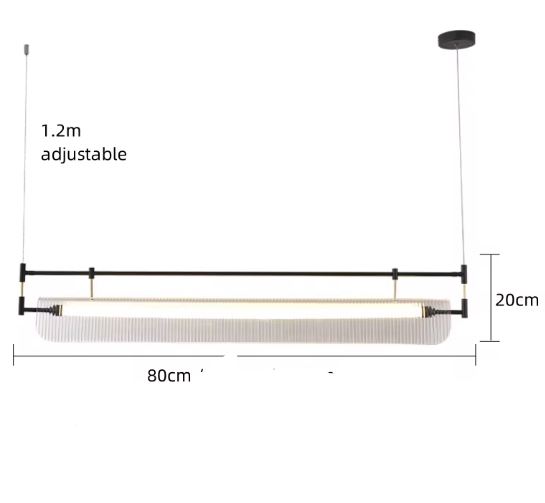 size of Architectural Fluted Glass Chandelier