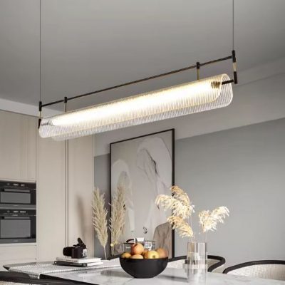 Architectural Fluted Glass Dining Chandelier