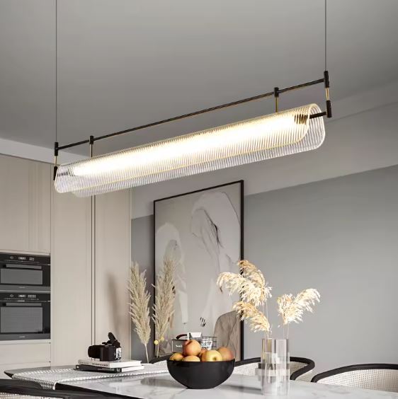 Architectural Fluted Glass Dining Chandelier