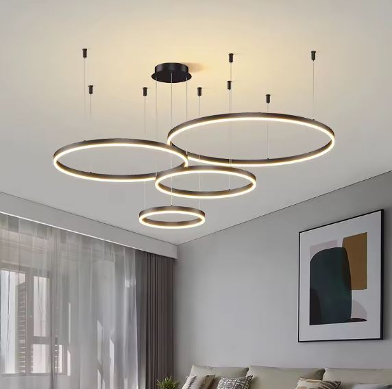 Asymmetrical 4 Circle LED Chandelier