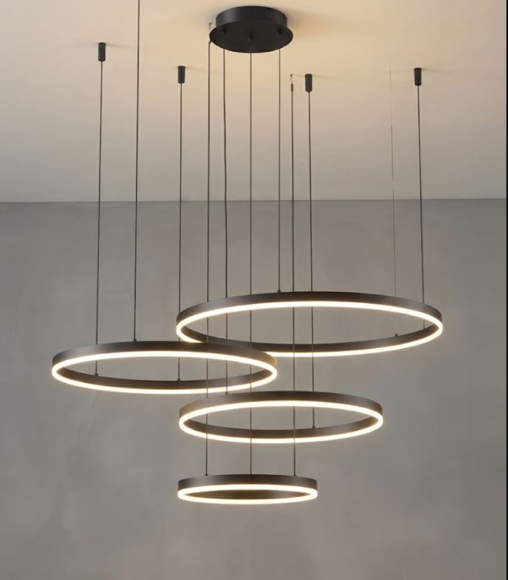 Asymmetrical 4 Circle LED Chandelier